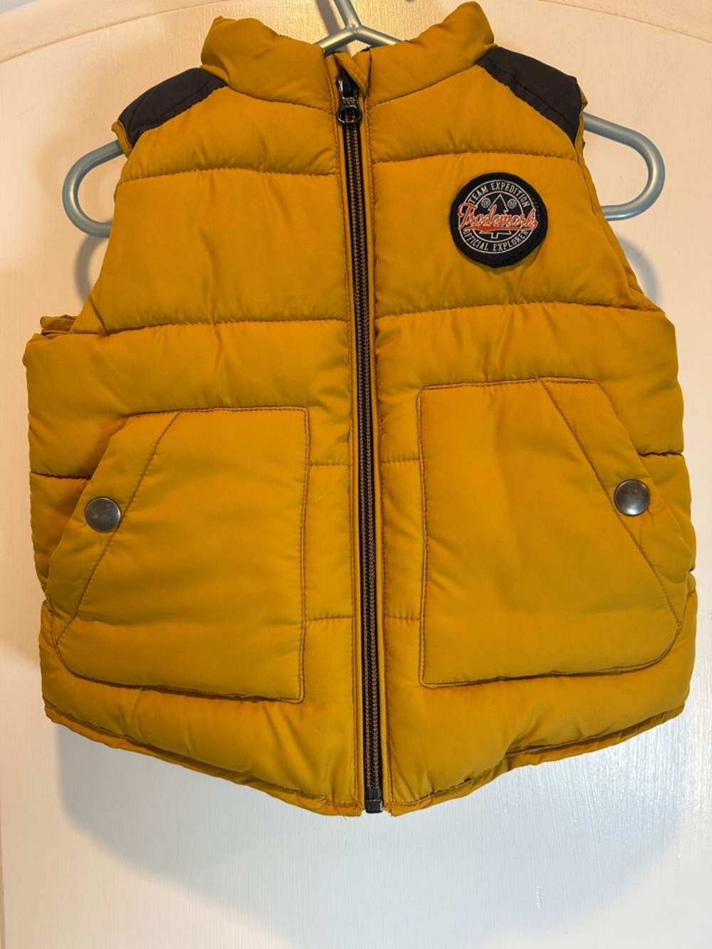 Mini Rebel Kids Puffy Vest - Mustard Yellow size 12-18 months - Picture 2 of 4
